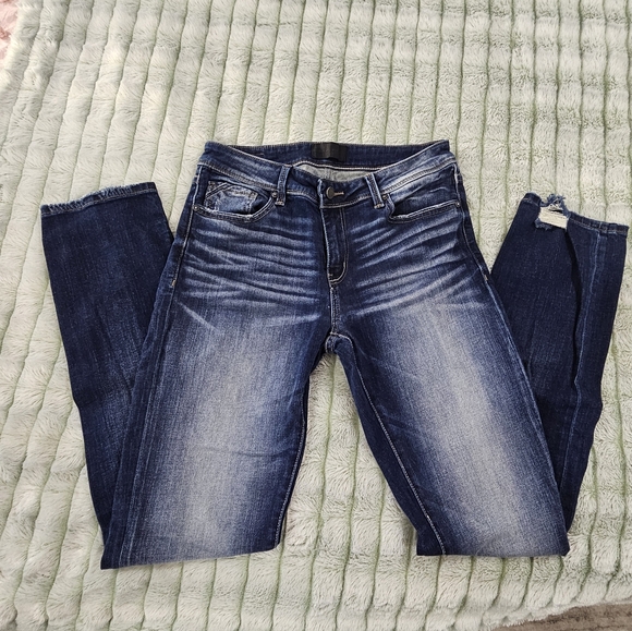Buckle Dark Blue Women's Skinny Jeans - Picture 1 of 4